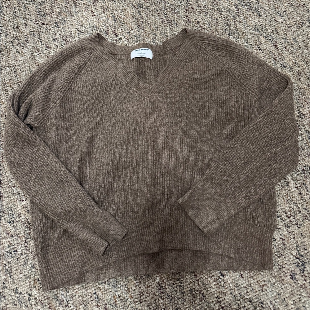 Old Navy Brown V-Neck Sweater